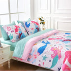 Comforter Set Bed in A Bag Size 7 Pcs Cute Alpaca Tropical Plant Cactus Bedding Set