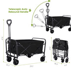 Heavy Duty Foldable, Portable Wagons for Groceries, Beach Cart with All-Terrain Wheels  Drink Holders