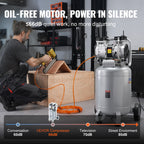 13 Gallon Air Compressor 2HP Oil Free Air Compressor Tank with 125PSI Max Pressure
