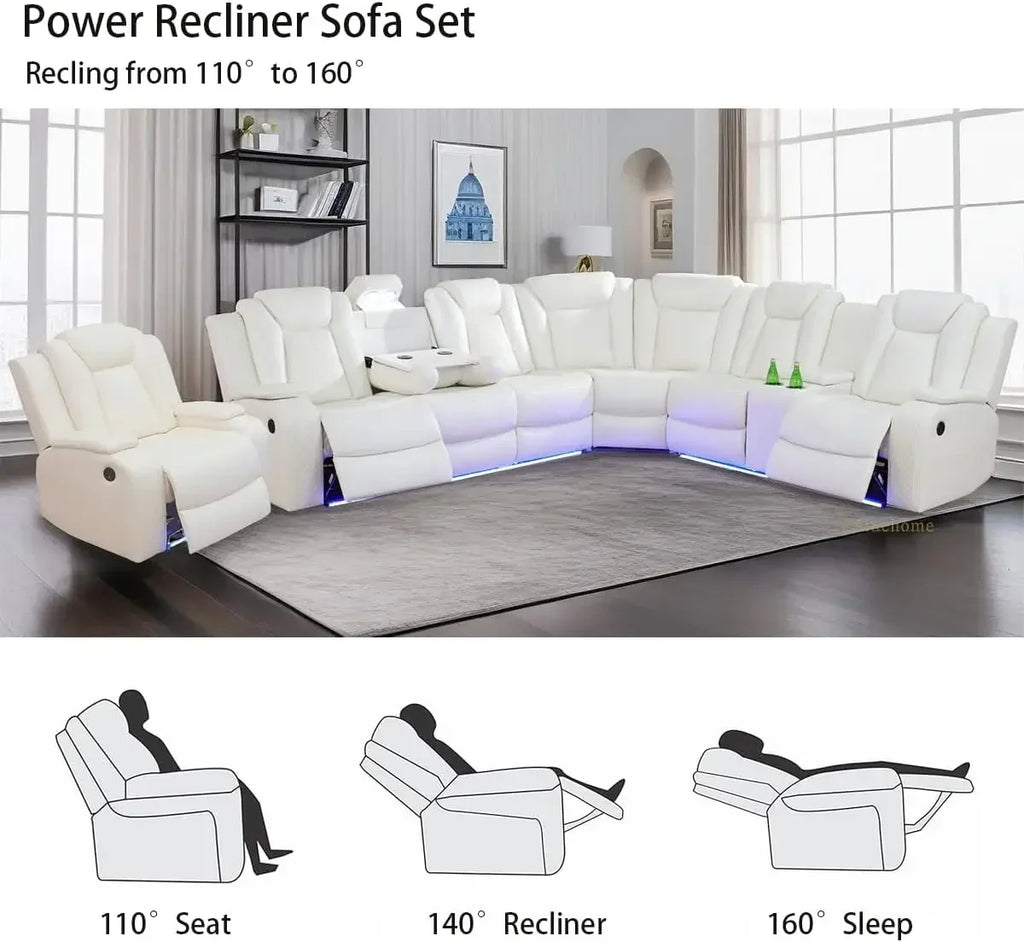 Power Recliner Sofa, Loveseat Chair with Storage