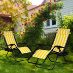 Set of 2 Relaxing Recliners Patio Chairs Adjustable Steel Mesh Zero Gravity Lounge Chair Beach Chairs with Pillow Customized