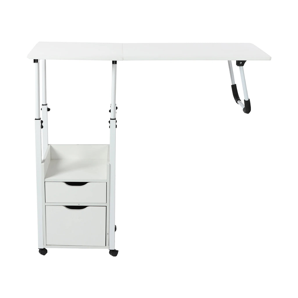 Movable Bedside Table Warp-Proof OverBed Desk Height Adjustable EASY Cleaning Multi-Function