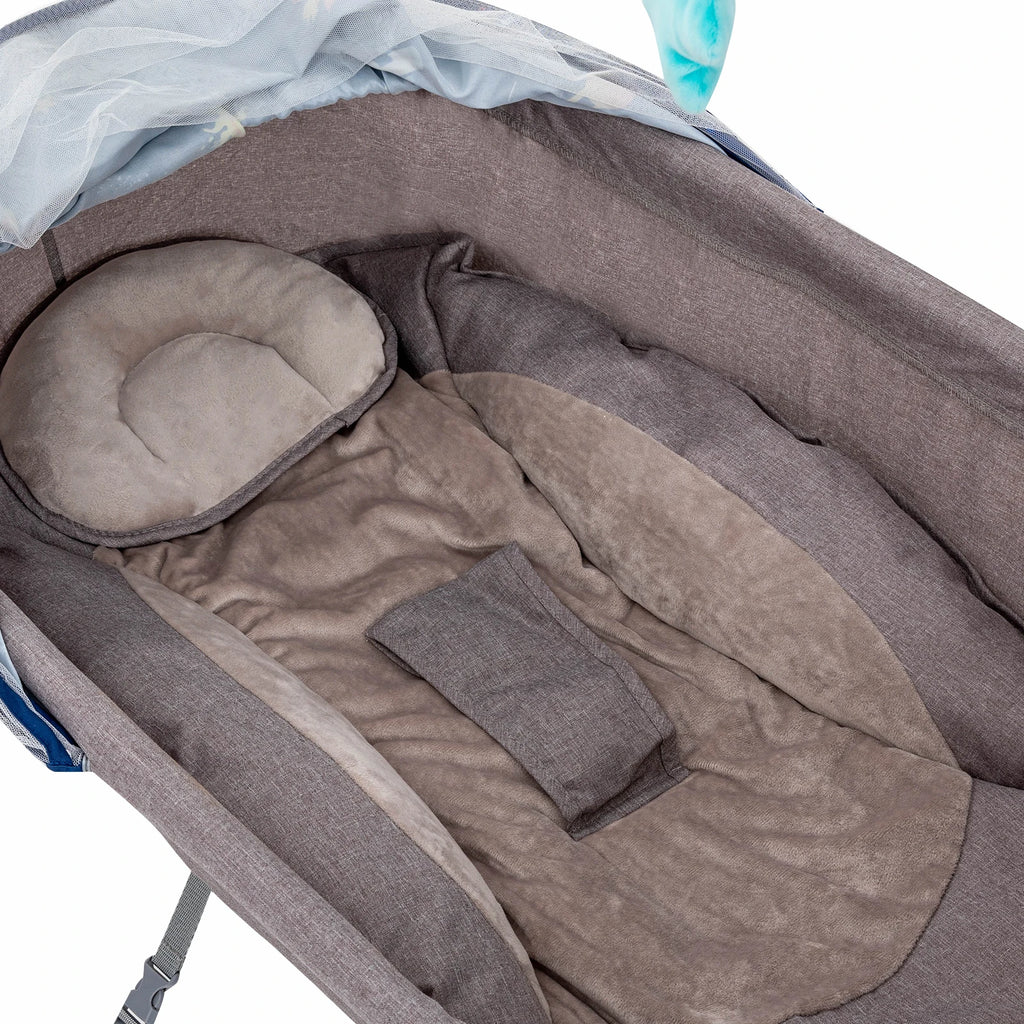 Baby Cradle Swing 5 Speeds Electric Stand Crib with Remote Control for 0-18 Months Newborn Babies