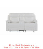 3-Piece Reclining Sofa Set with LED Lights – Sofa, Loveseat & Recliner for Living Room Comfort