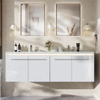 60" Floating Bathroom Double Vanity with Sink Combo