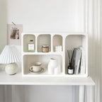 Wall Mounted Storage Cabinet, Floating Wall Shelf with 5 Compartments Open Storage Rack Freestanding Storage Organizer