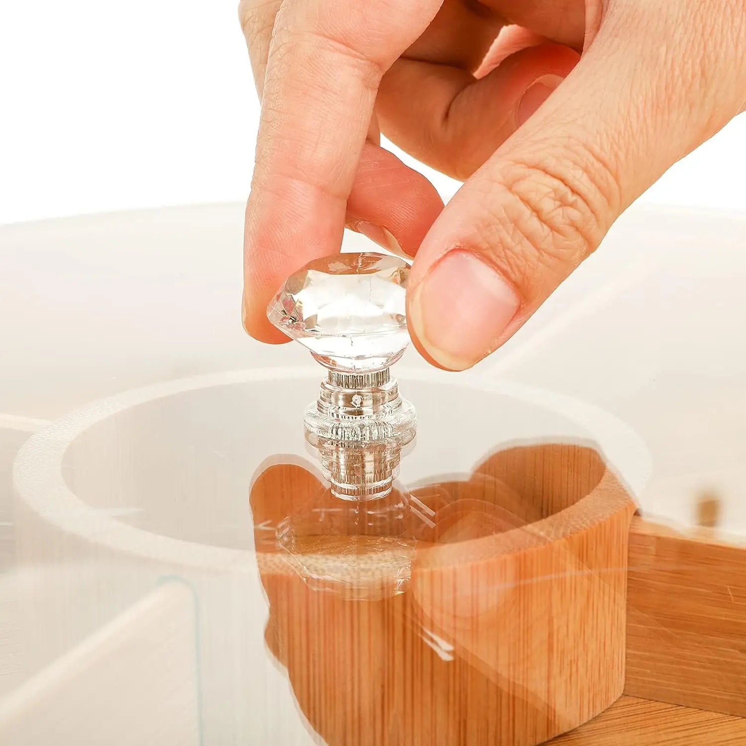 Bamboo Serving Tray with 5 Compartments, 12 Inch Food Platter