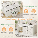 61" Farmhouse Double Bathroom Vanity with Sink Combo
