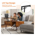 Lift Top Coffee Tables For Living Room 39.37"x19.7" Wood Dining Tables Adjustable Storage Shelf Easy Lift Or Lower