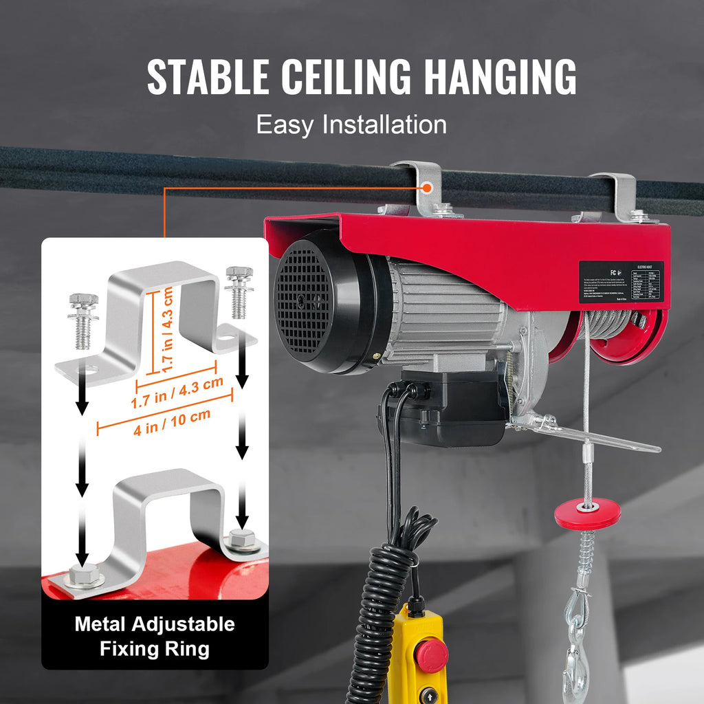 200-800kg Electric Hoist with Wired/Wireless Remote Control Lifting Crane Cable Hoist