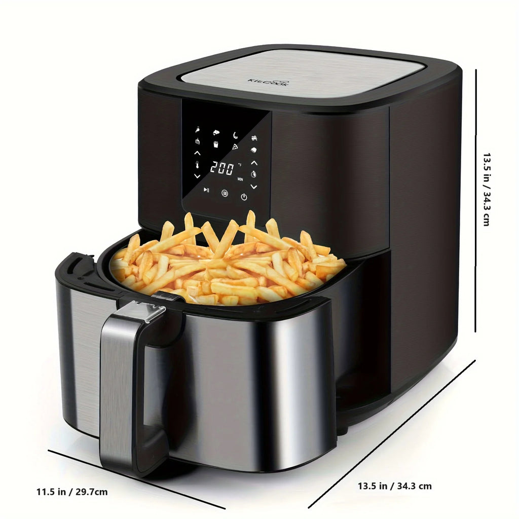 KitCook Large Air Fryer, 1500W 7QT AirFryer Cooker, Adjustable Temperature 100-400°F, 8 Presets Menu, Digital Touch Screen