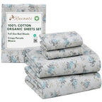 100% Cotton Organic Percale Sheets Size Crisp Cooling Bed Sheets for Hot Sleepers, Deep Pocket 15", Soft Peach Finish