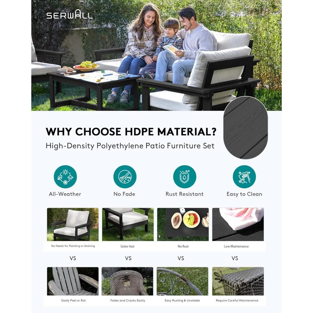 6-Piece Sectional Outdoor Furniture Set, All Weather
