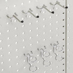 48-Piece Gray Metal Pegboard Kit for Wall Storage, Rust & Scratch Resistant