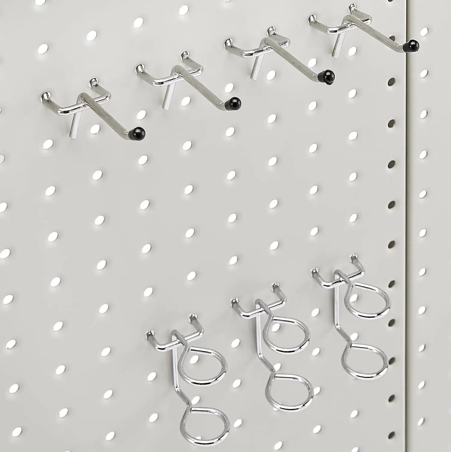 48-Piece Gray Metal Pegboard Kit for Wall Storage, Rust & Scratch Resistant