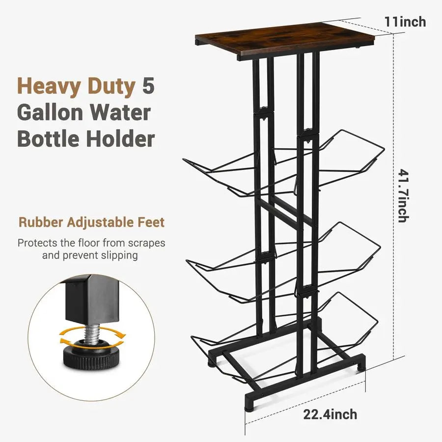 Heavy Duty Water Jug Stand with Storage Shelves