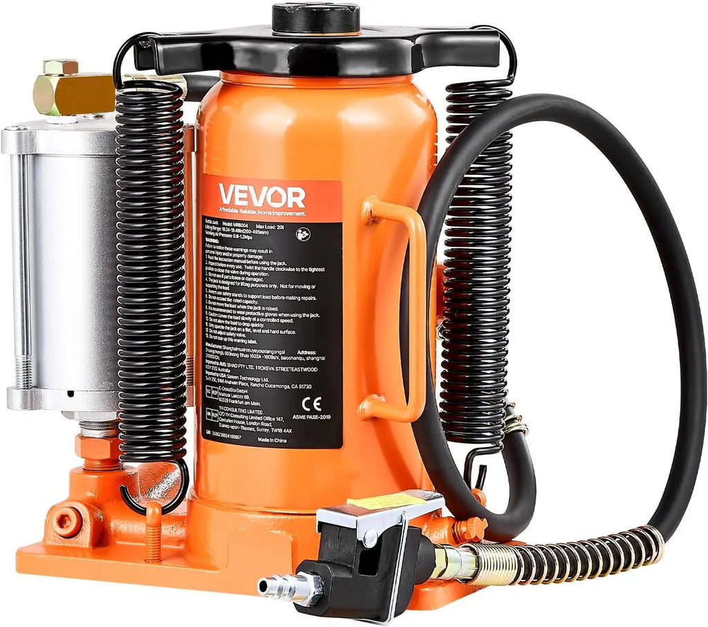 20 Ton Hydraulic Bottle Jack, 40000 LBS Capacity, 10.4-19.7 Inch Lift Range