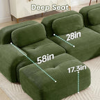L-Shaped Inch Modular Sectional Sofa, 3-Seat