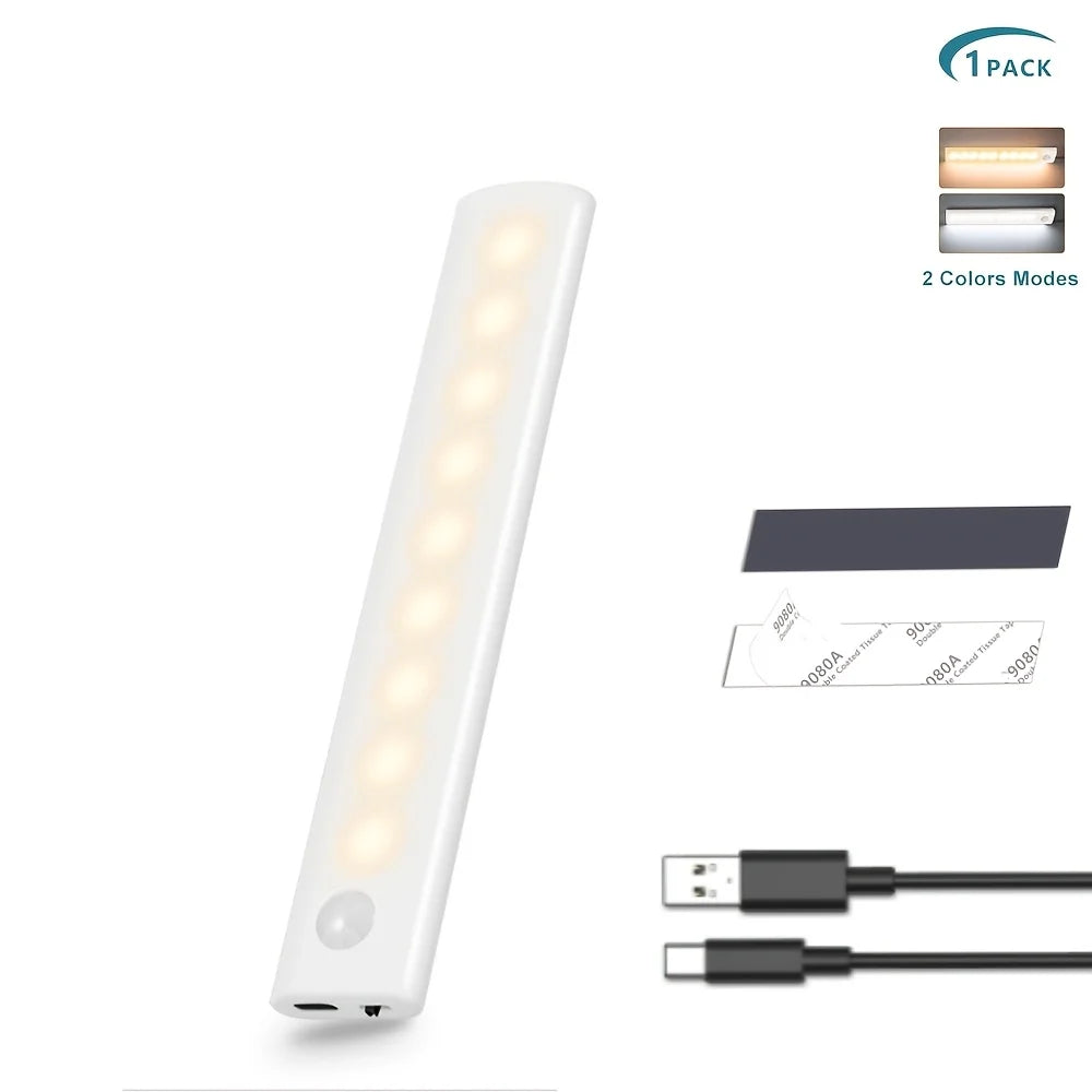Under Cabinet Lights 1/3/5/6pcs, Motion Sensor Rechargeable  Battery Operated