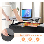 Lift Top Coffee Tables For Living Room 39.37"x19.7" Wood Dining Tables Adjustable Storage Shelf Easy Lift Or Lower
