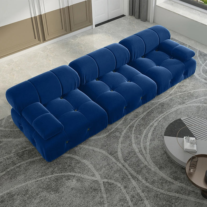 104" Modern Velvet Convertible Couches 3 Seats