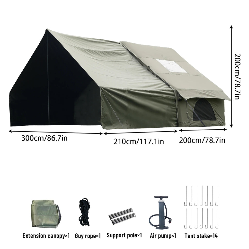 Inflatable Tent With Skylight, Pump, 4-6 Person Outdoor Family Luxury Tent