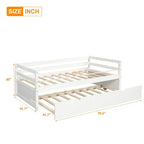 Solid Wood Captains Bed Twin Size Sofa Bed Frame White