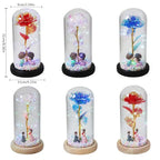 Mothers Day Rose Gifts, Eternal Crystal Flower Light Up Rose in Glass Dome with Butterfly Moth