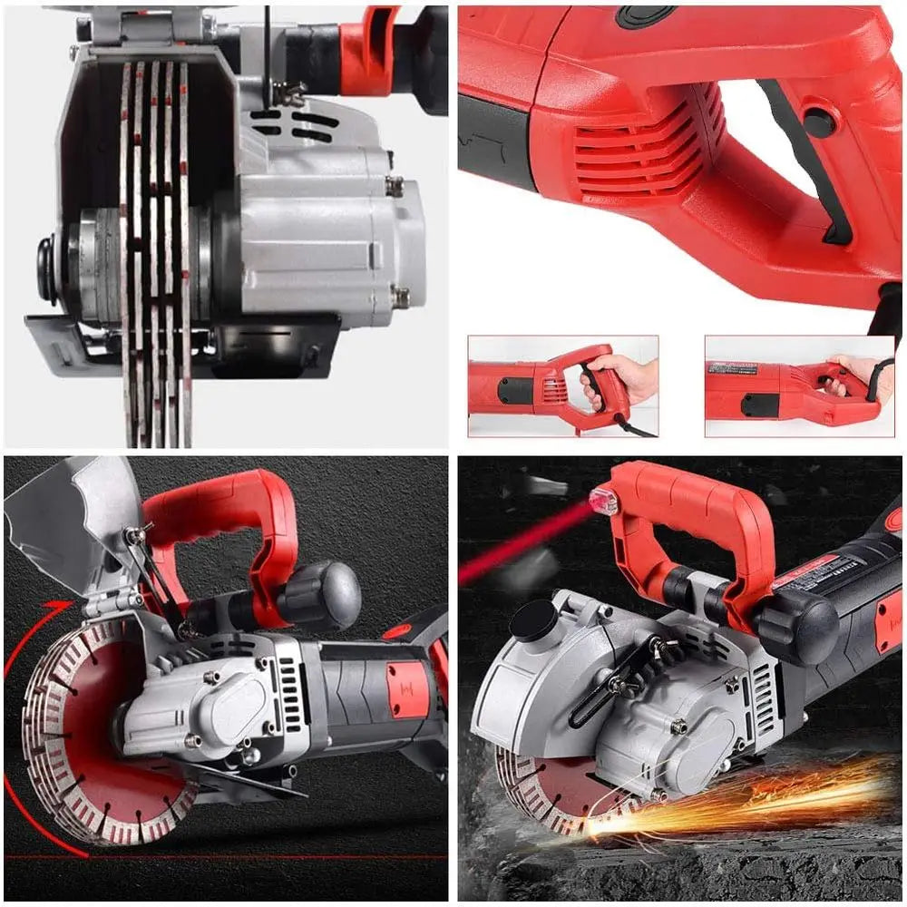 Cutting Machine for Cutting Slotting Marble Concrete Grooves 110V(Red)