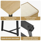 Corner Dining Table Set, 43 Inch Breakfast Nook Table Set with Bench with Hidden Storage amp 2 Ottomans, 5Piece