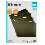 Standard Green Hanging File Folders, Box of 25 Durable