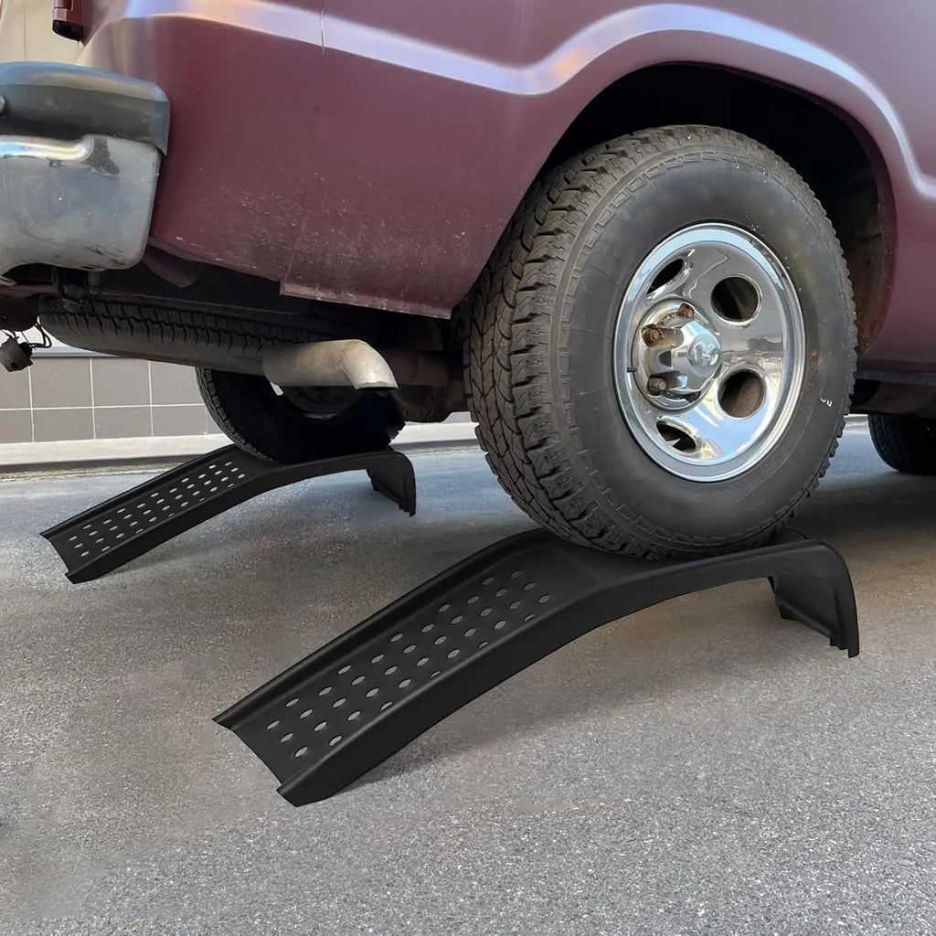 2 Pack Steel Car Ramps 8000 Lbs Capacity 8 Inch Max Lift Height Auto Ramp