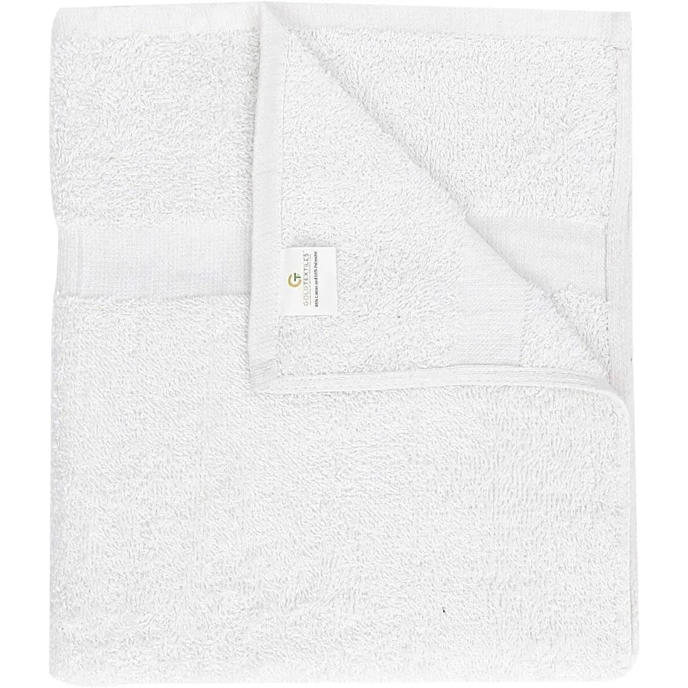Bulk White Bath Towels 12 Pack, Lightweight Easy Care 22x44 Inches