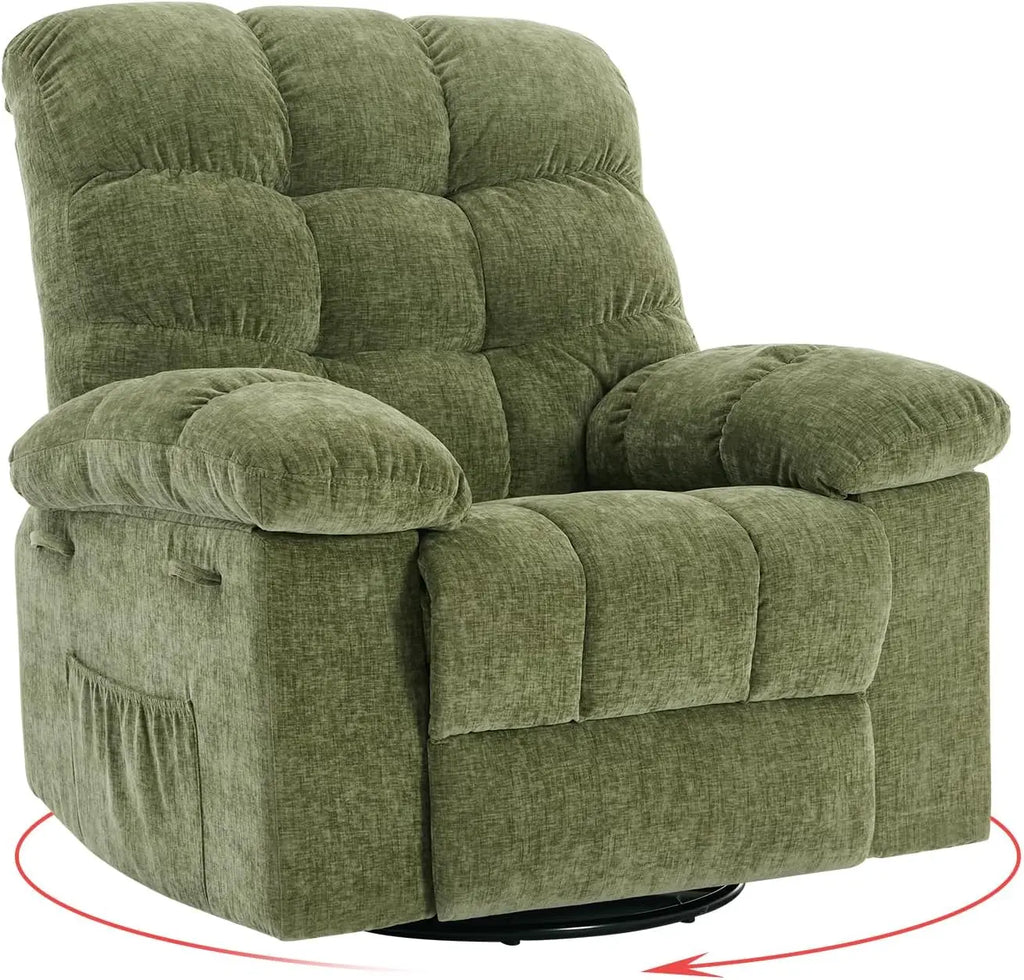 Overstuffed Large Manual Recliner Glider