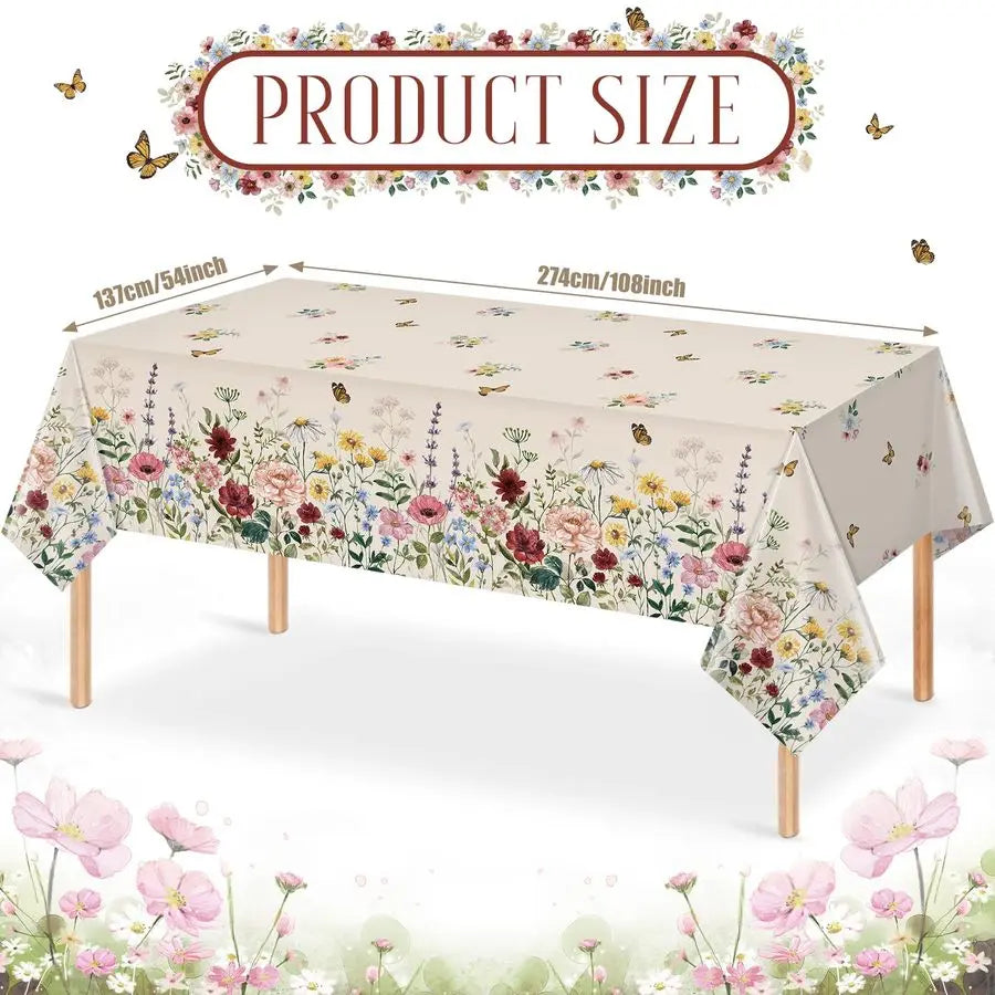 Spring Floral Tablecloth, Rectangle Table Covers