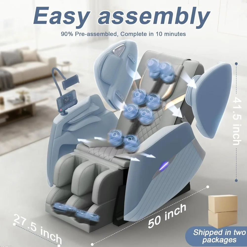 Full Body Massage Chair Zero Gravity 16 Rollers Auto Program Foot Calf Heat Recliner Touch Screen Bluetooth
