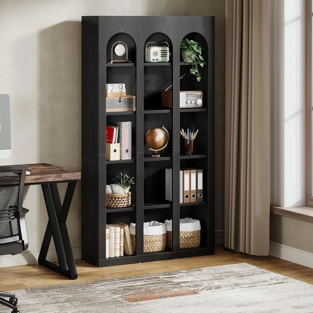 5-Tier Bookshelf, 70.87-Inch Mid Century Modern Bookcase with Open Shelves