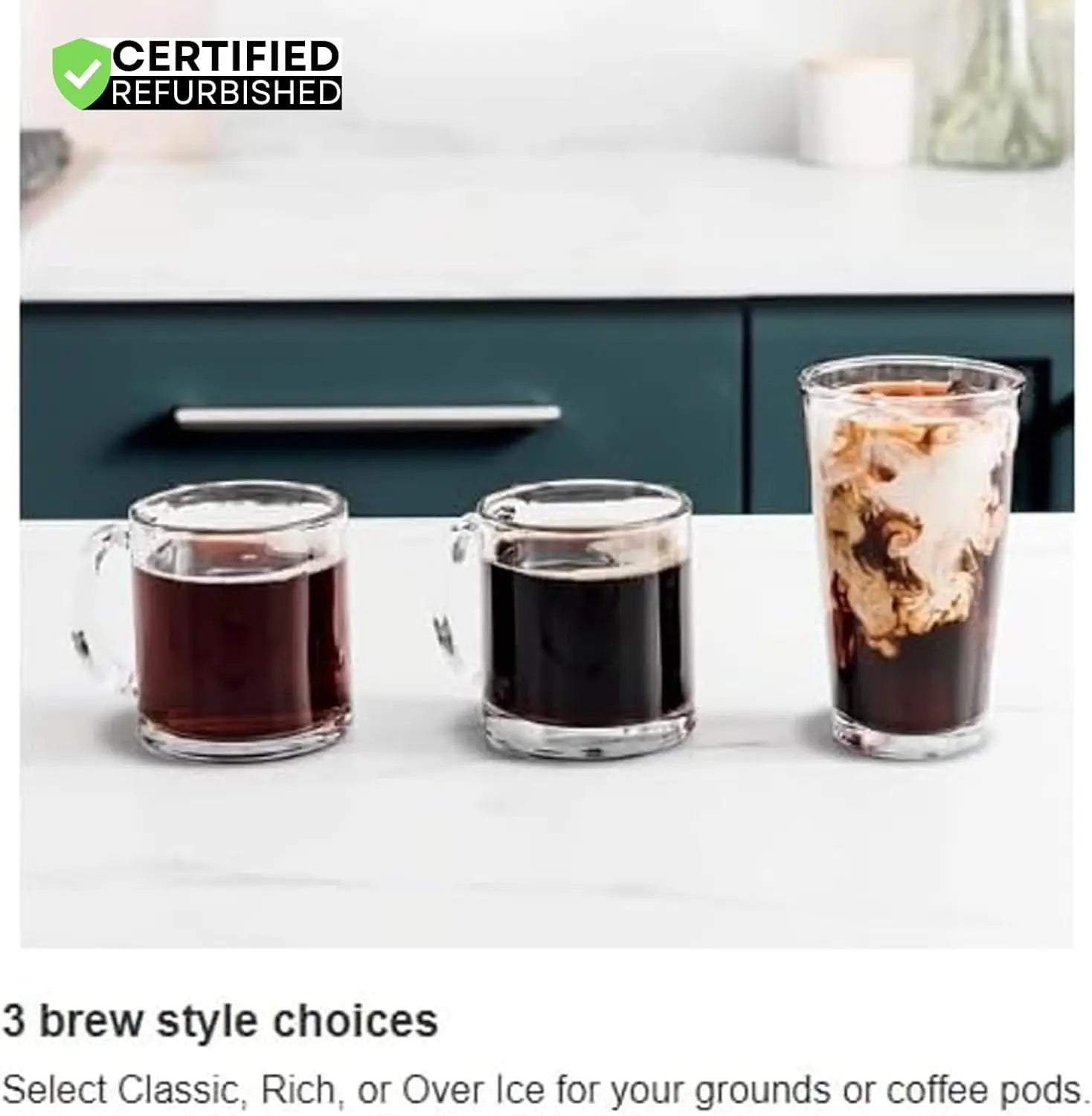 Dual Brew Hot Iced Coffee Maker Black Renewed Bundle
