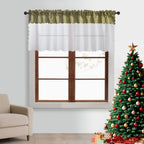2PCS  rod pocket type Tulle Sheer joint with Blackout curtains
