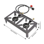 8000W Dual Burner Cast Iron Gas Camping Stove Portable for Outdoor Camping