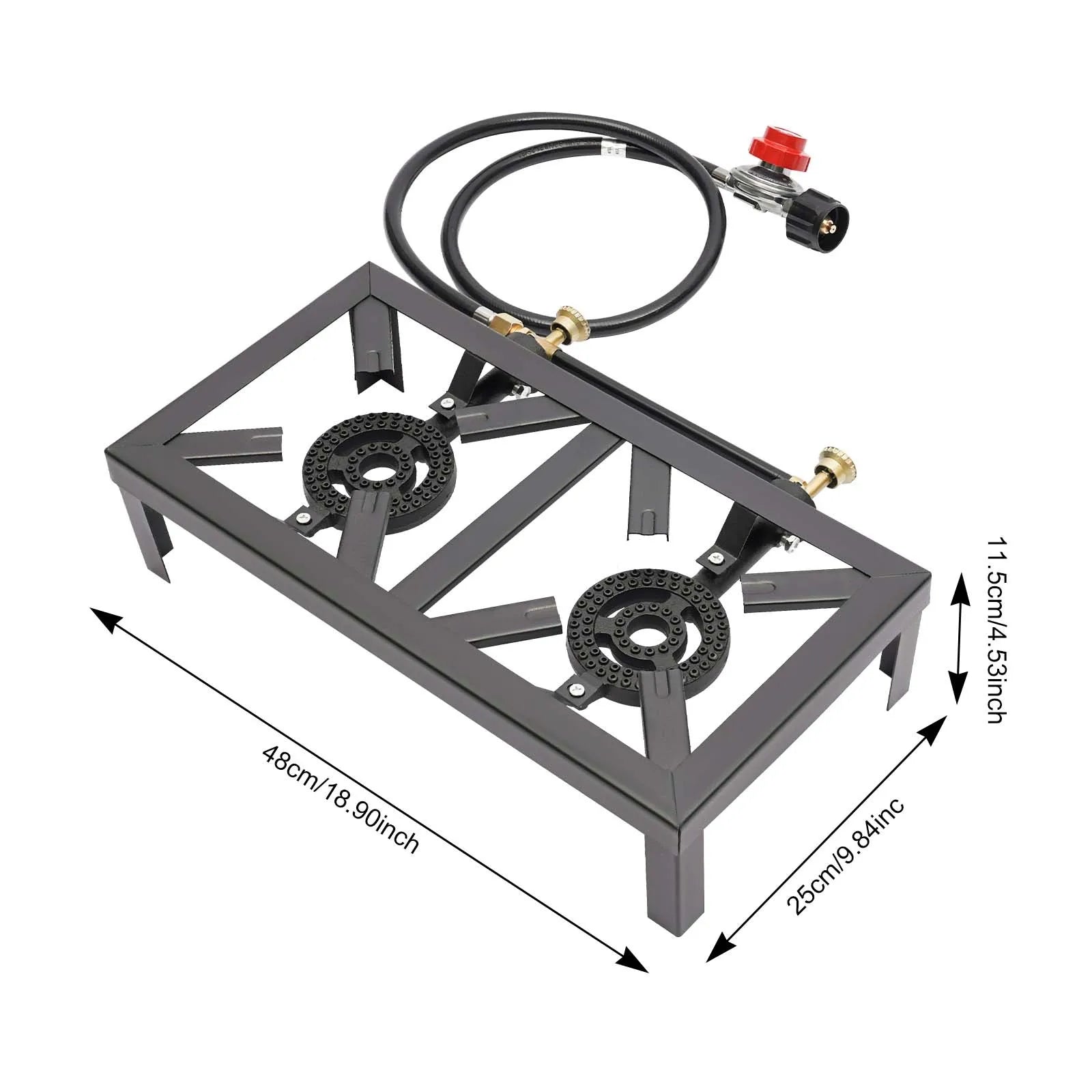8000W Dual Burner Cast Iron Gas Camping Stove Portable for Outdoor Camping