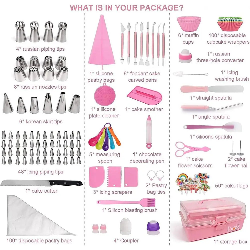 359pcs Cake Decorating Supplies Set, with 66 Tip Baking Set, Piping Bags and Beginner Set