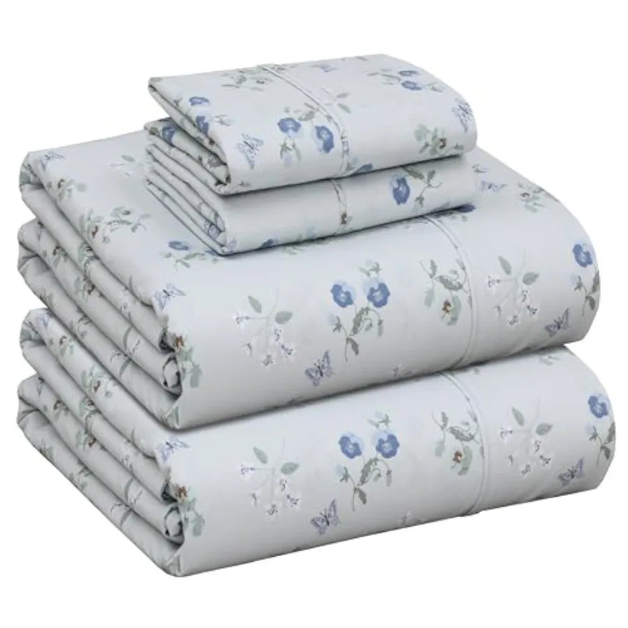 100% Cotton Organic Percale Sheets Size Crisp Cooling Bed Sheets for Hot Sleepers, Deep Pocket 15", Soft Peach Finish