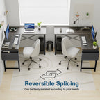 50 Inch Office Writing PC Wooden Table with CPU Storage Shelf & Side Bag for Home Office Bedroom Small Space
