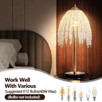 Elegant Crystal Table Lamp Vintage Waterfall Design