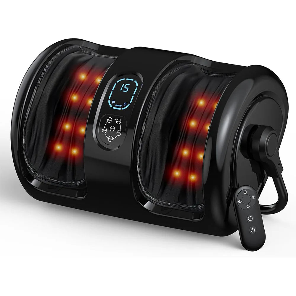 Electric Foot Calf Massager  3 Levels Deep Tissue Washable Cover Hot Compress