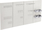 48-Piece Gray Metal Pegboard Kit for Wall Storage, Rust & Scratch Resistant