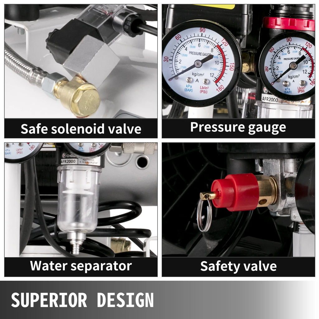 25/60L Air Compressor 110V/240V Oil-Free Air Compressor