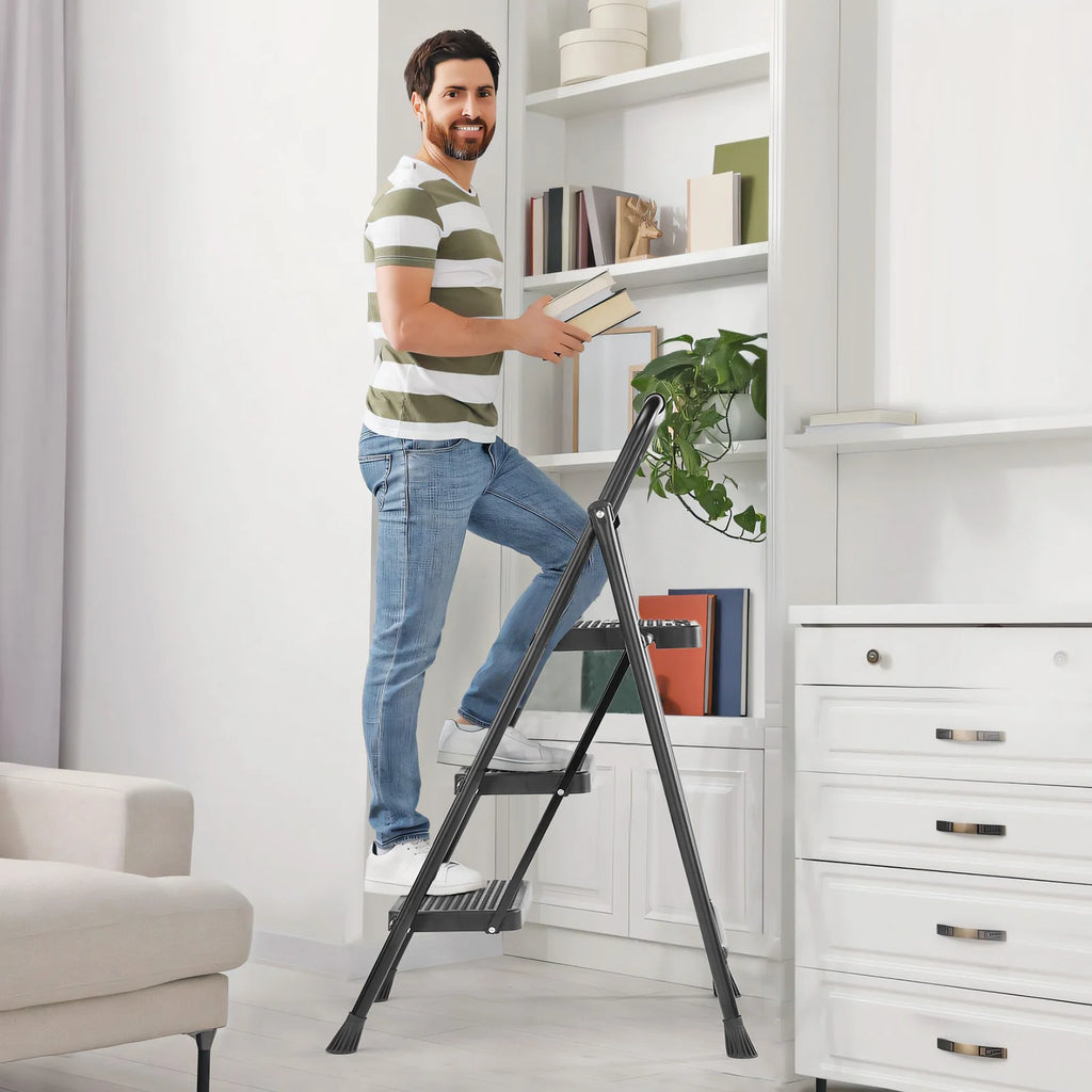 2/3 Step Ladder Stool with Anti-Slip Pedal 800lbs Capacity