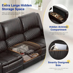 3 Seater Recliner Sofa with Liftable Console, USB Ports & Cup Holders